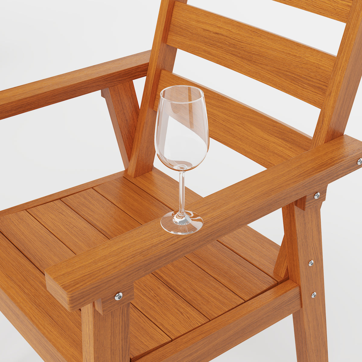 23" Outdoor Dining Chairs HDPE Patio Chairs with Wide Cup-Ready Arms All-Weather Durability (Set Of 2)