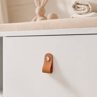 45" Modern White/Grey Changing Table Dresser with 4 Drawers and Open Shelf