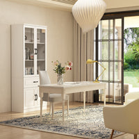 Vila 31.5" Classic White Display Cabinet with Glass Doors