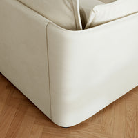 47.2" Modern White Upholstered Single Sofa with 3 Accent Pillows