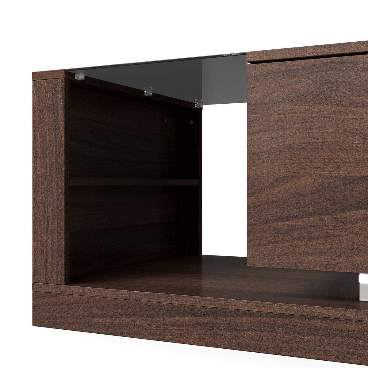 Modern Brown Coffee Table with Ambient Lighting