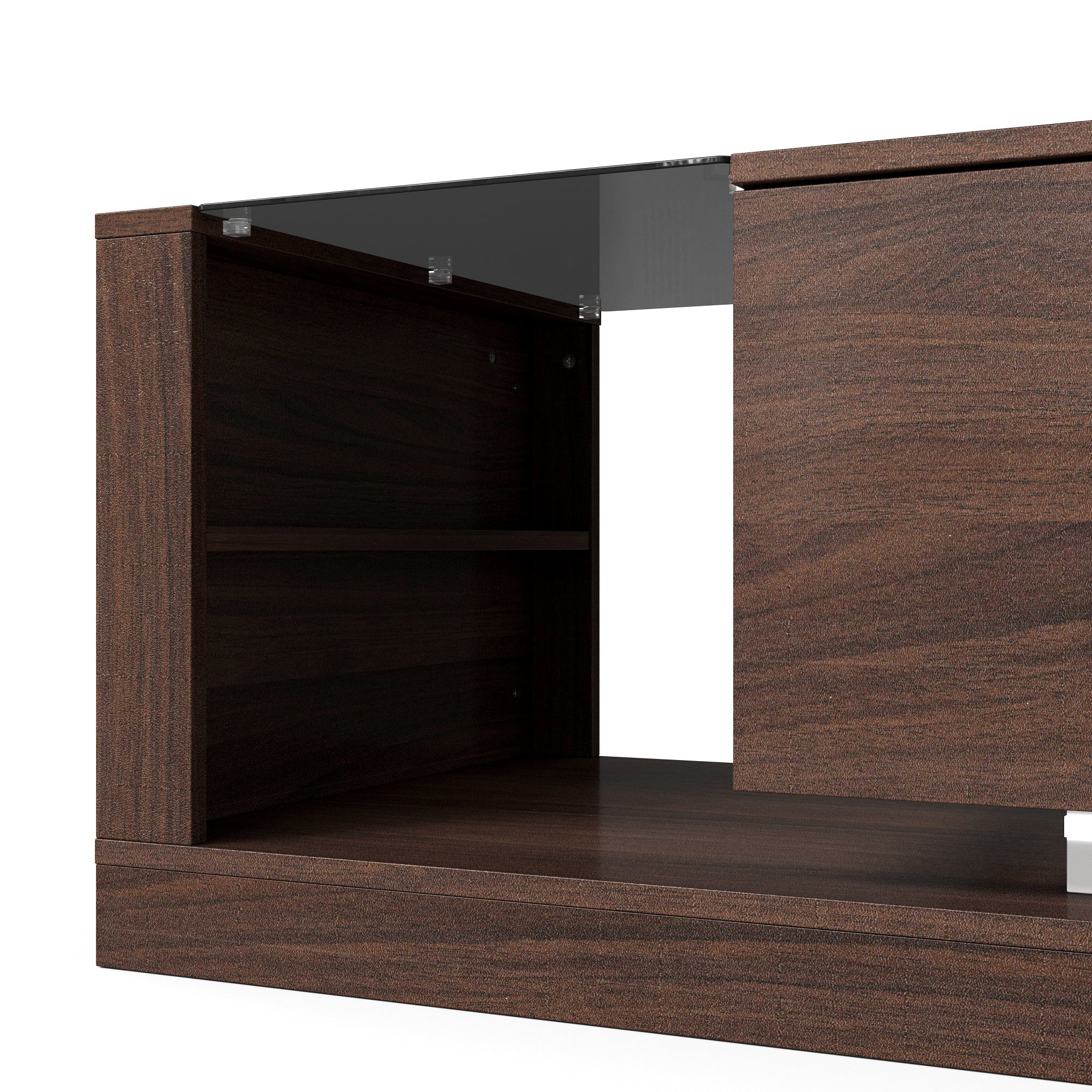 Modern Brown Coffee Table with Ambient Lighting