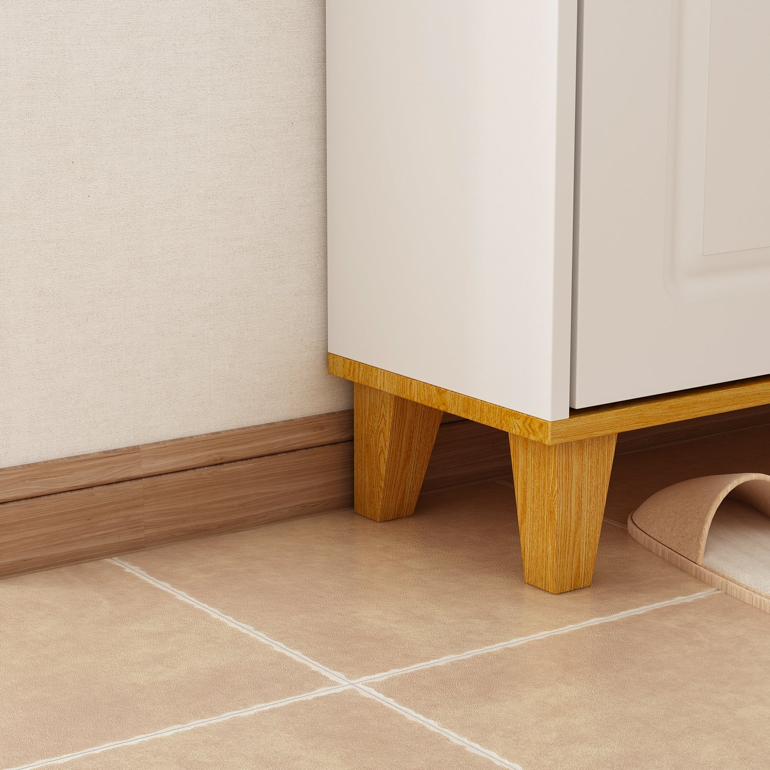 Modern Shoe Storage Cabinet with 3 Compartments & 1 Locker Shoe Cabinet Organizer for Entryway