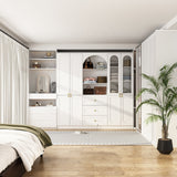 70.9 inches Modern White Elegant Wardrobe with Strong Storage