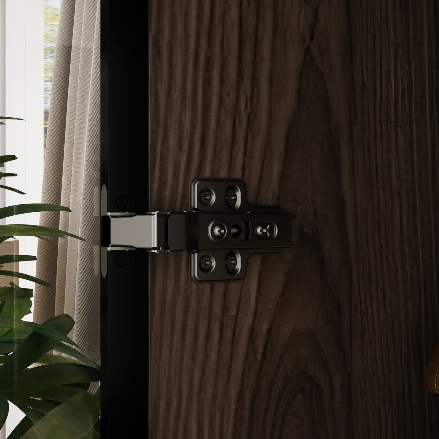 Geyma 47" Modern Brown Display Cabinets with Glass Door and Adjustable Lighting