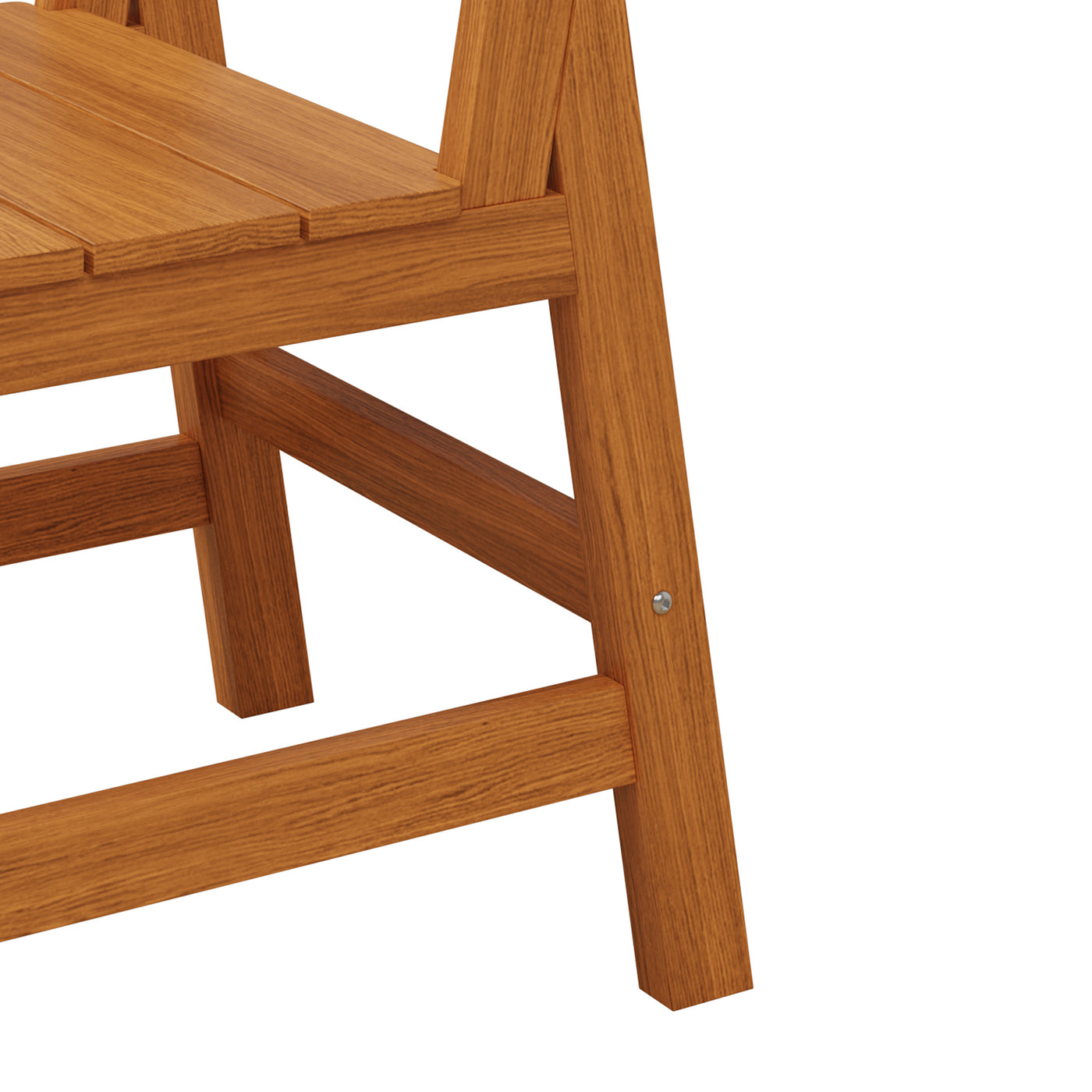 19" Modern Natural Wood Outdoor Dining Chair 2-Piece Set with 700 lb. Weight Capacity
