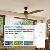 65" Modern Walnut Ceiling Fan with 3 Wood Blades