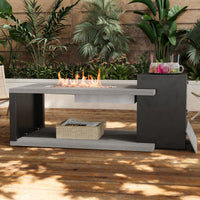 54" Modern Propane Fire Pit Table with 50,000 BTU, Hidden Tank Storage and Cover