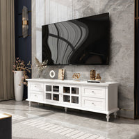 70.9" Modern Minimalist White TV Stand with Cabinets And Drawers