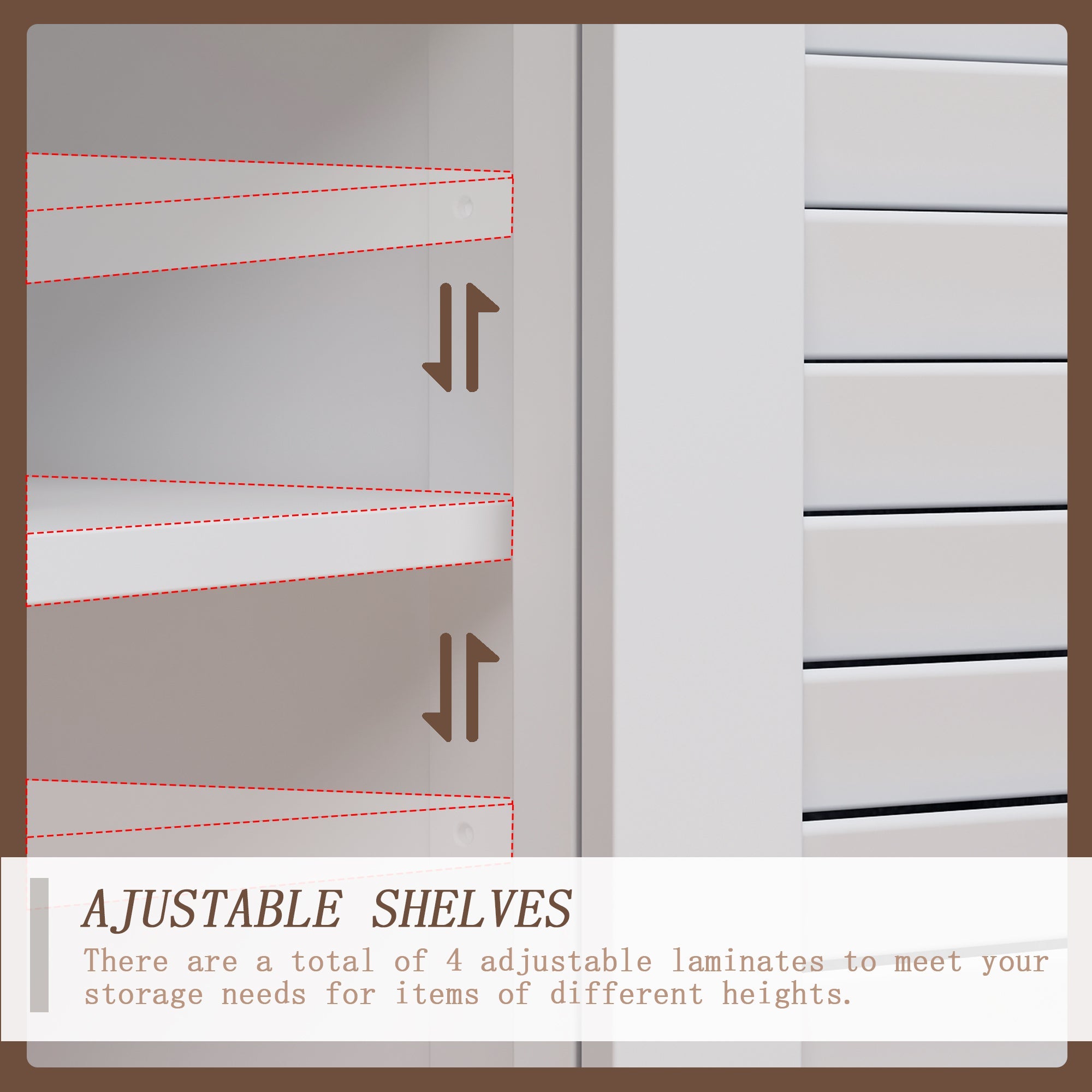 Tall Storage Cabinet With 6-Tier Adjustable Shelf & Drawers