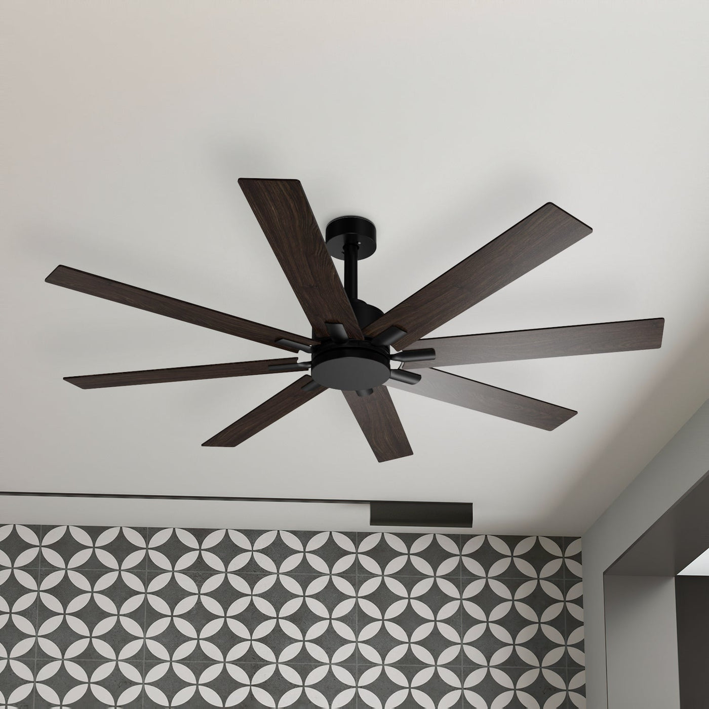 65" Modern Minimalist Ceiling Fan with 8 Reversible Blades and Remote Control