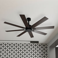 65" Modern Minimalist Ceiling Fan with 8 Reversible Blades and Remote Control