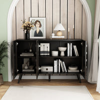 47.2" Modern Minimalist Black Buffet Cabinet with Storage