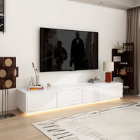 71" Minimalist High Gloss TV Stand with LED Ambiance