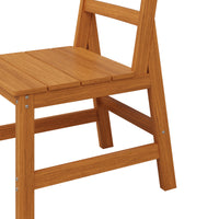 19" Modern Natural Wood Outdoor Dining Chair 2-Piece Set with 700 lb. Weight Capacity