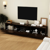 71.7" Modern Brown Minimalist TV Stand with Hidden Storage