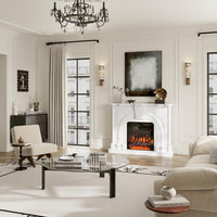 55.2" Built-in Electric Fireplace with Carved Mantel