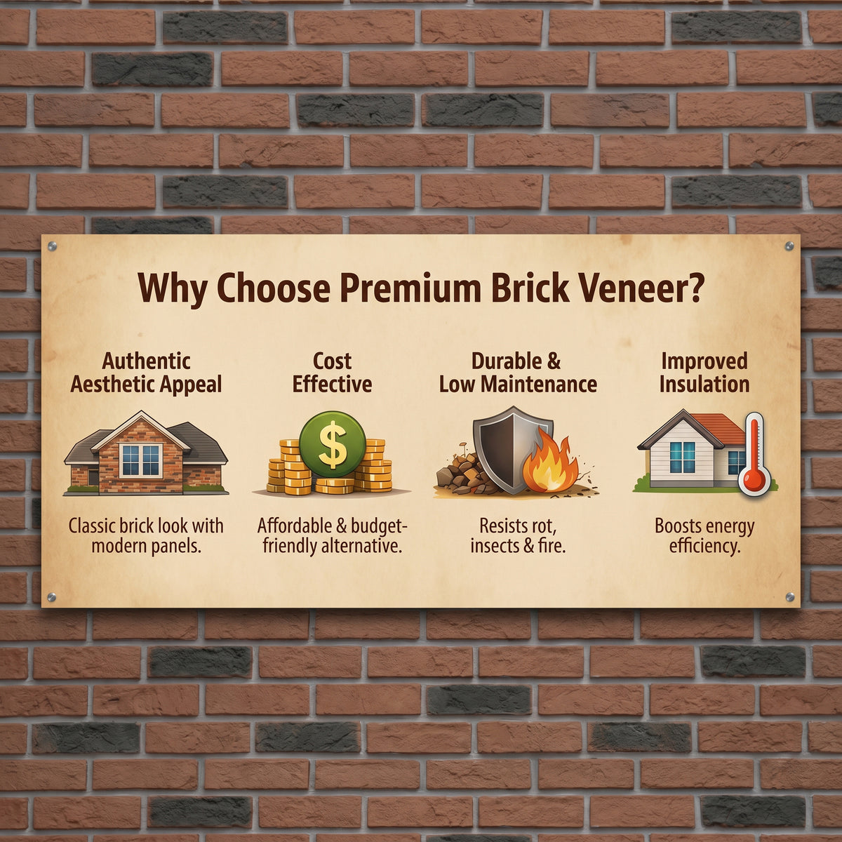 Brown 3D Artificial Brick Wall Panels Set of 18, Lightweight Foam Decor Panels for Indoor & Outdoor