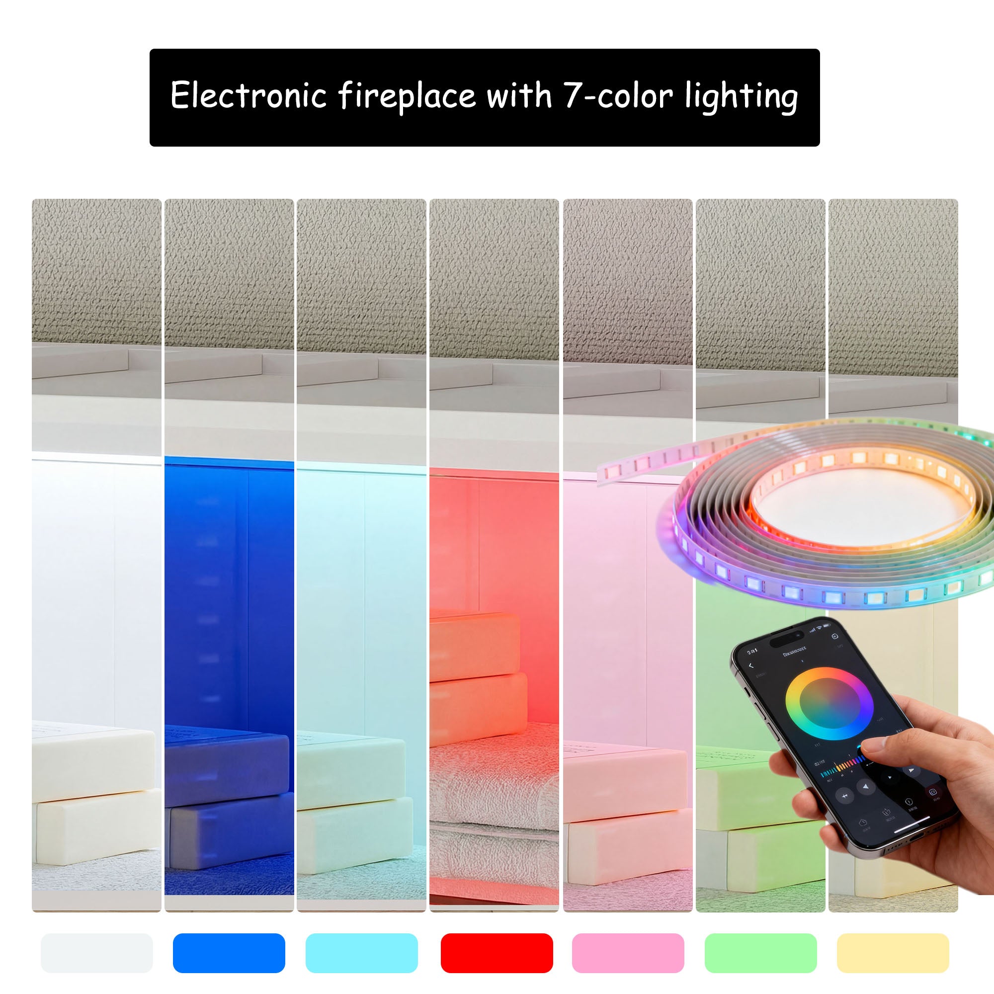 Elegant Bathroom Cabinet With Glass Doors & Smart LED Light