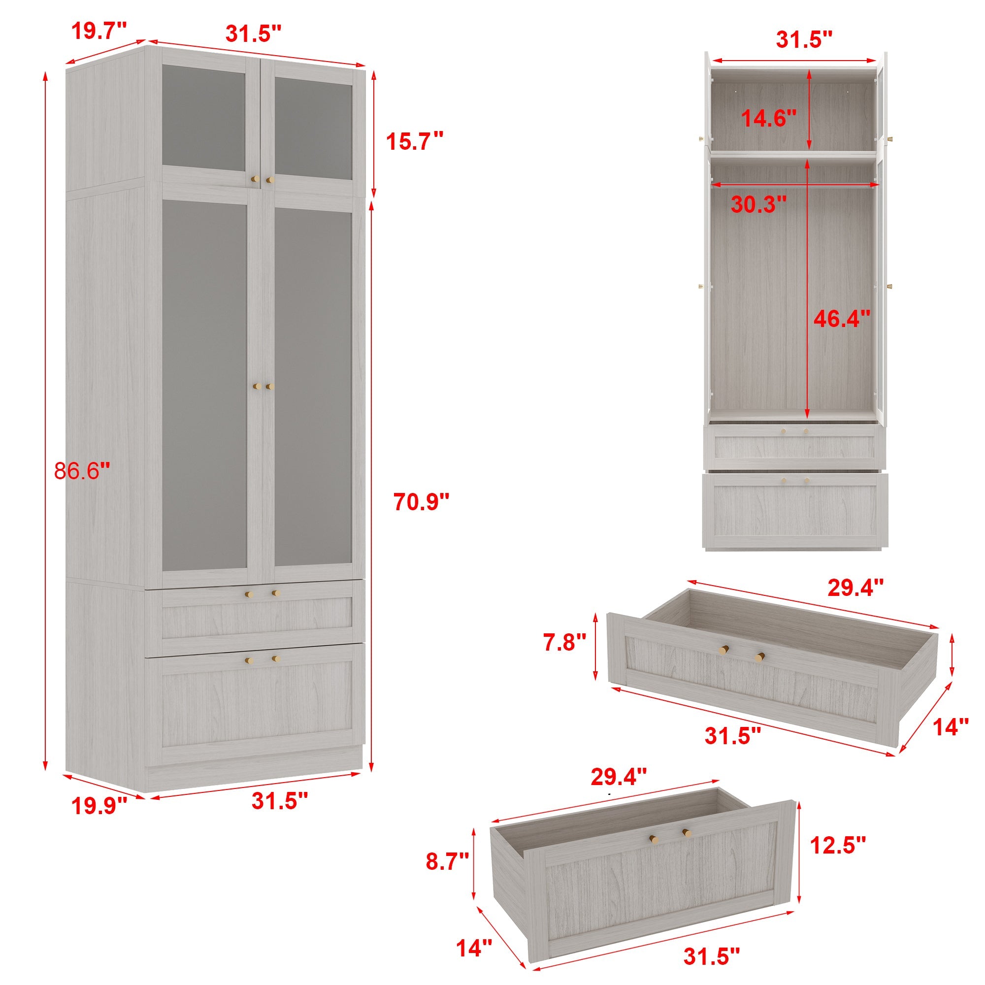 Solid + Manufactured Wood Armoire