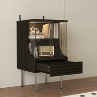 Brown Tempered Glass Nightstand 