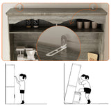 53.7" Retro Brown Dining Hutch with Adjustable Shelves