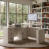 63" L-Shaped Standing Desk with 3 Drawers