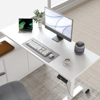 54.3" Minimalist Modern White Standing Desk with Memory Presets