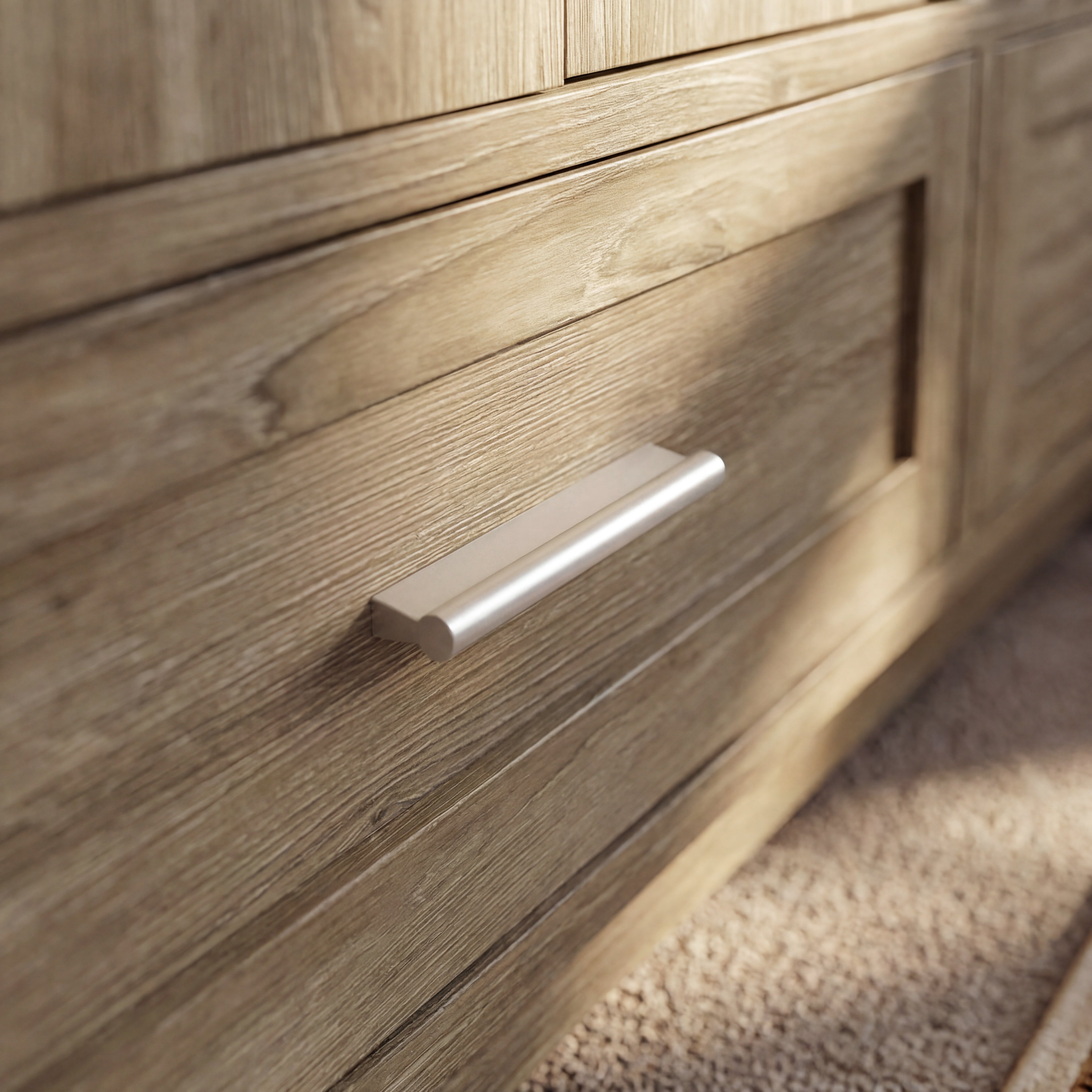 63 inches Modern Rustic Wood China Cabinet with 2 Drawers and 4 Sliding Glass Doors