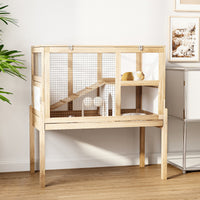 34.9" Elevated Small Animal Cage with 2 Level Play Area