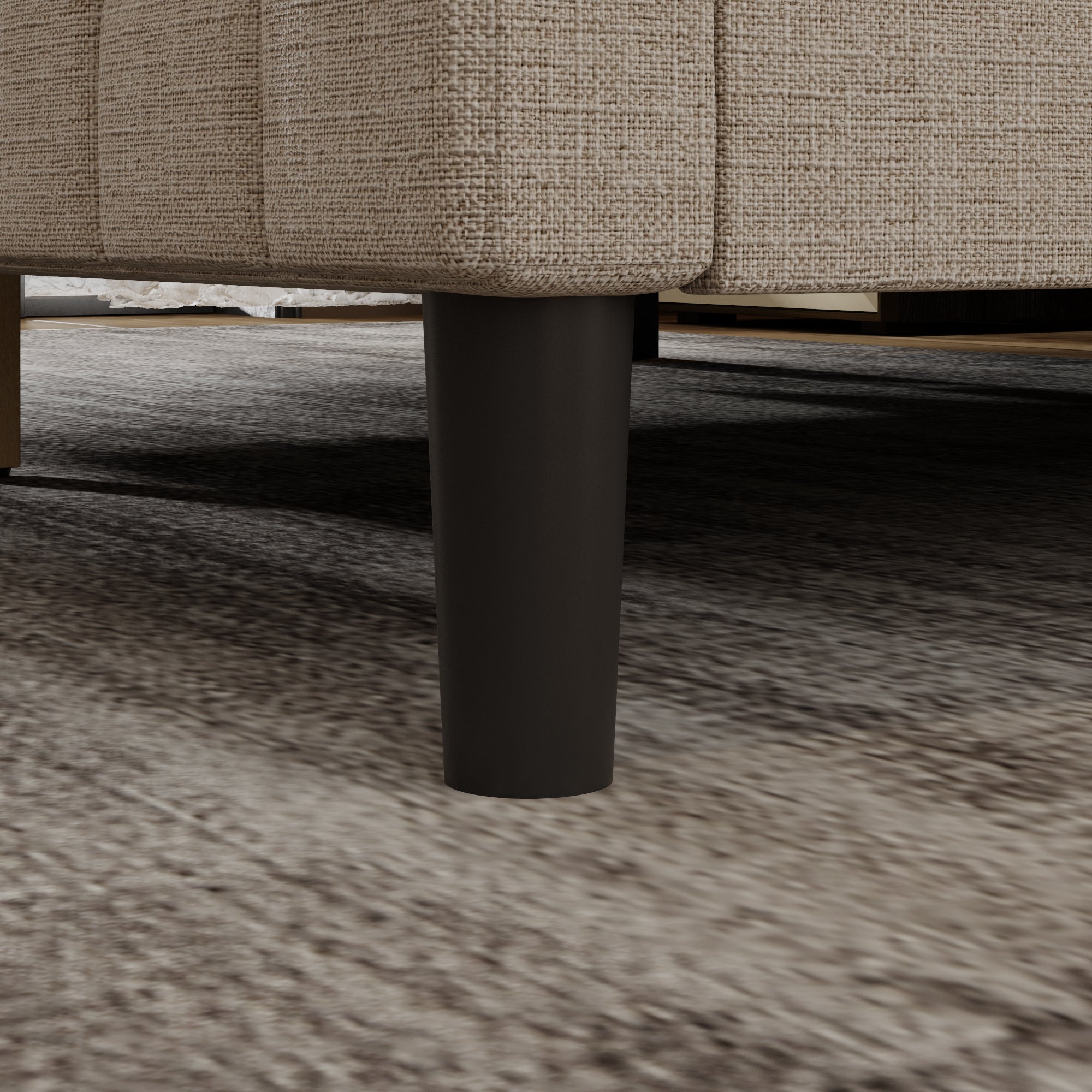 Modern Upholstered Platform Bed Frame With USB Ports, Tufted Polyester Headboard And MDF Slat Support – Mattress Not Included