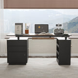 63" Modern Standing Desk with Pegboard Organizer and Keyboard Tray