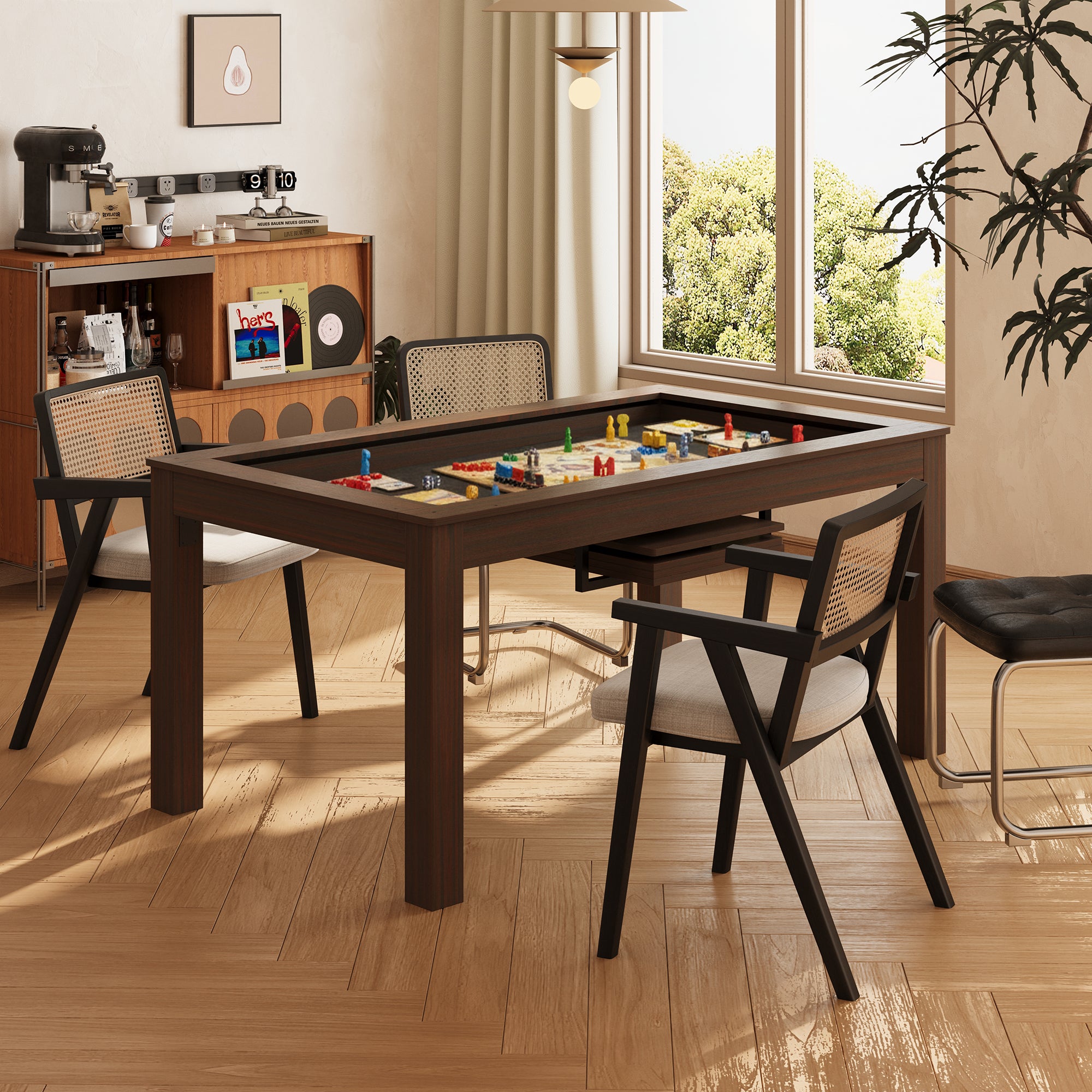 Brown Convertible Gaming and Dining Table