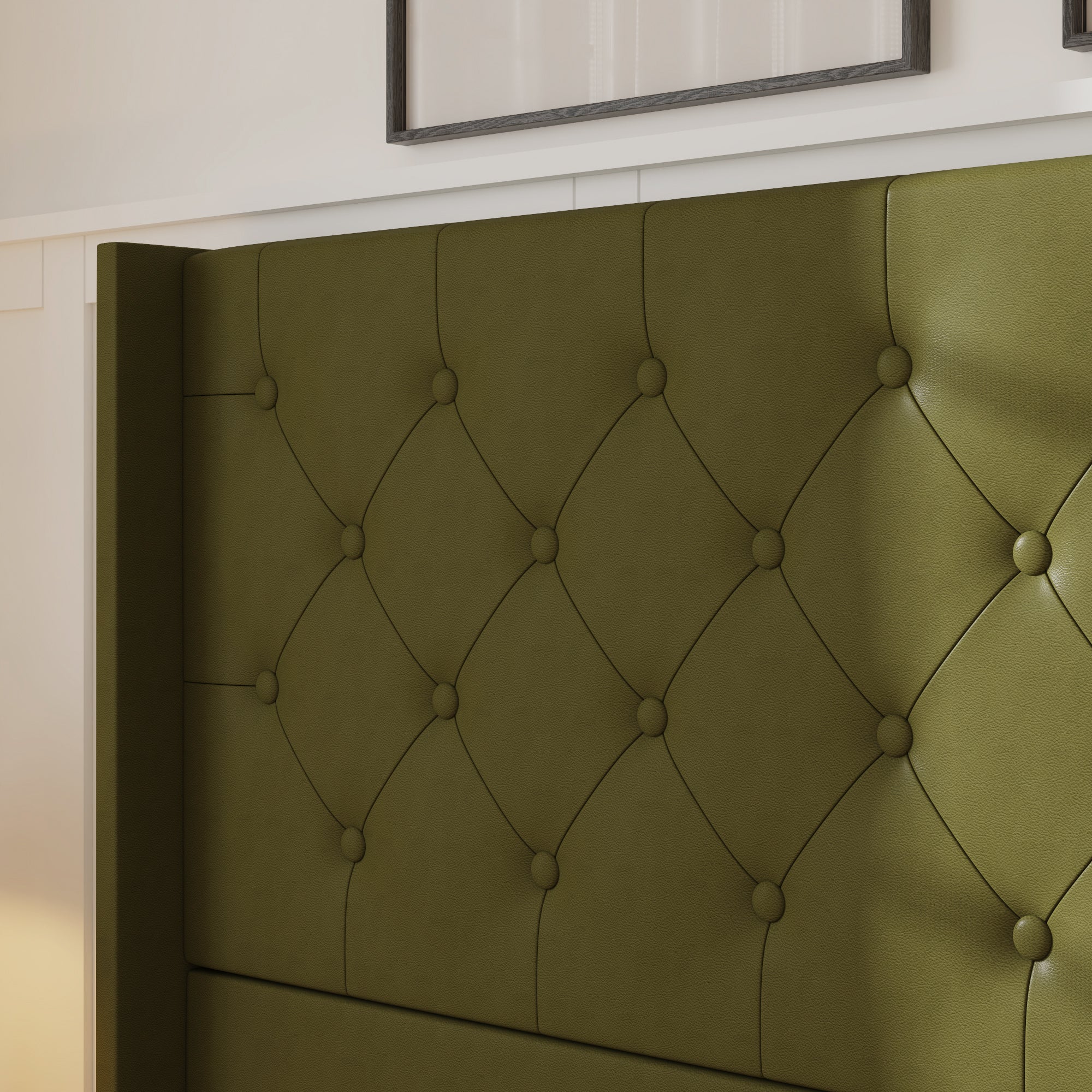 King Size Upholstered Bed With Sturdy Frame