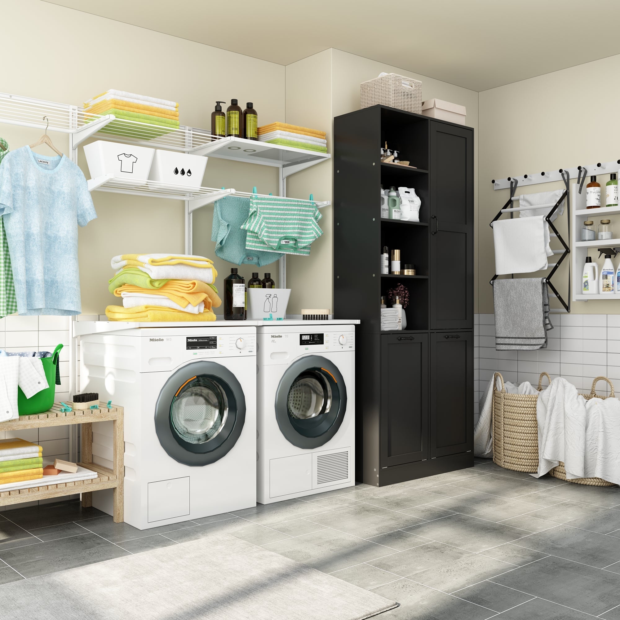 Elegent Bathroom Cabinet With White Finish