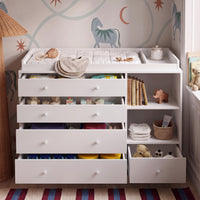47.2" Modern White Nursery Storage Dresser Chest Changing Table