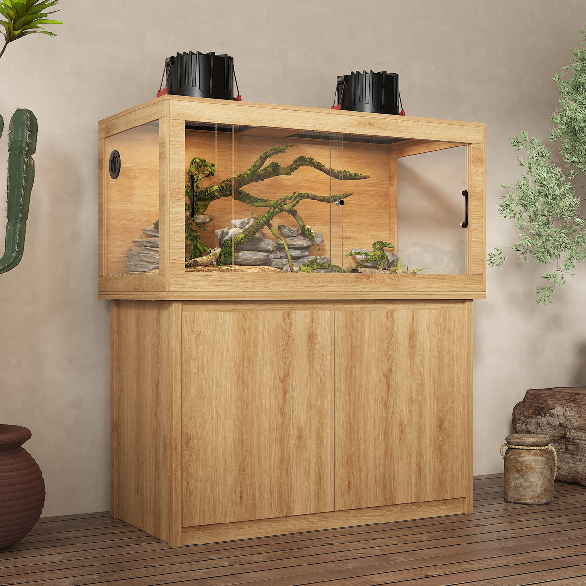 Natural Wood Reptile Terrarium 