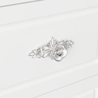 43.3" Modern Minimalist White Vanity Table with 7 Drawers Lights And Mirror