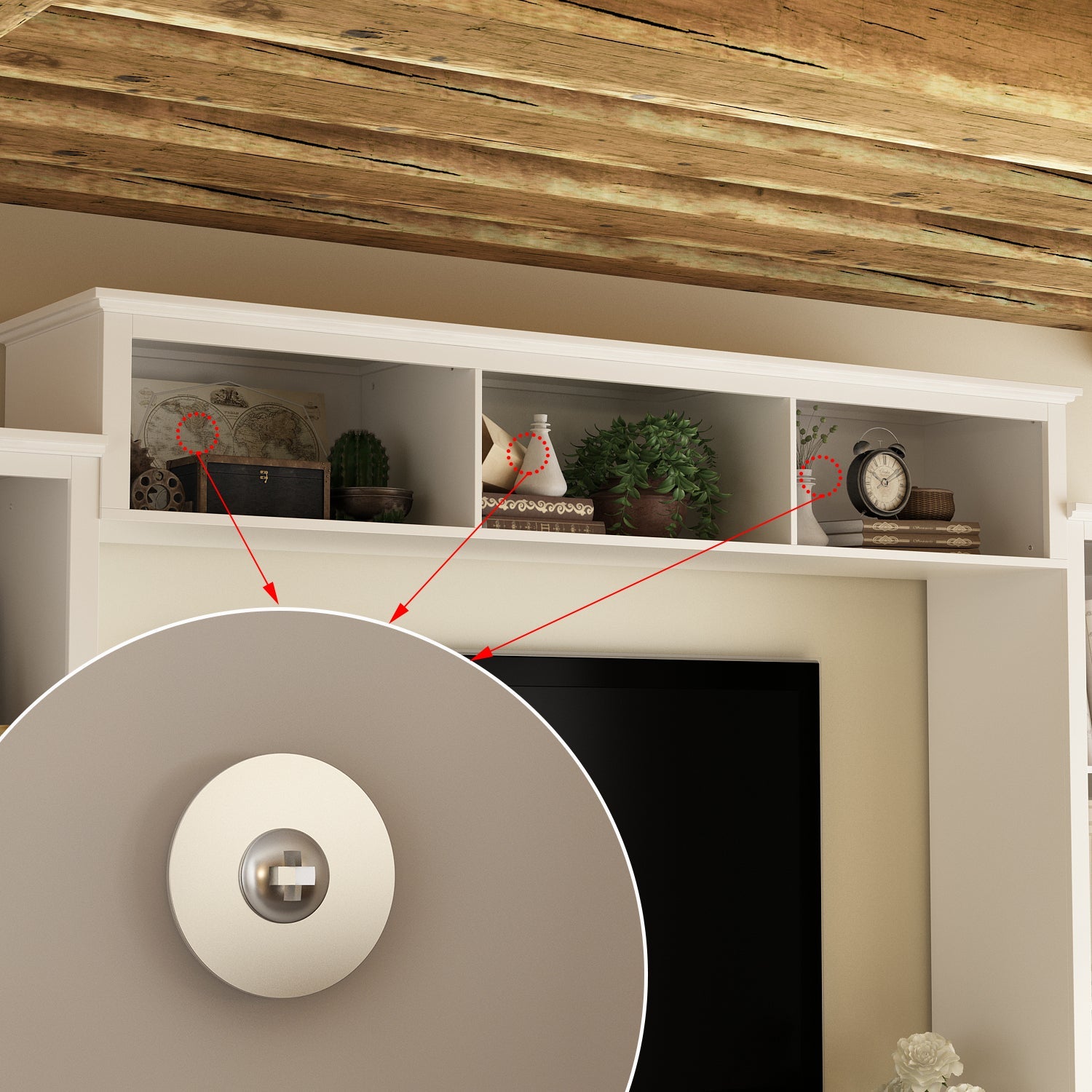 TV Stand Large Entertainment Wall Unit White Entertainment Center for Living Room