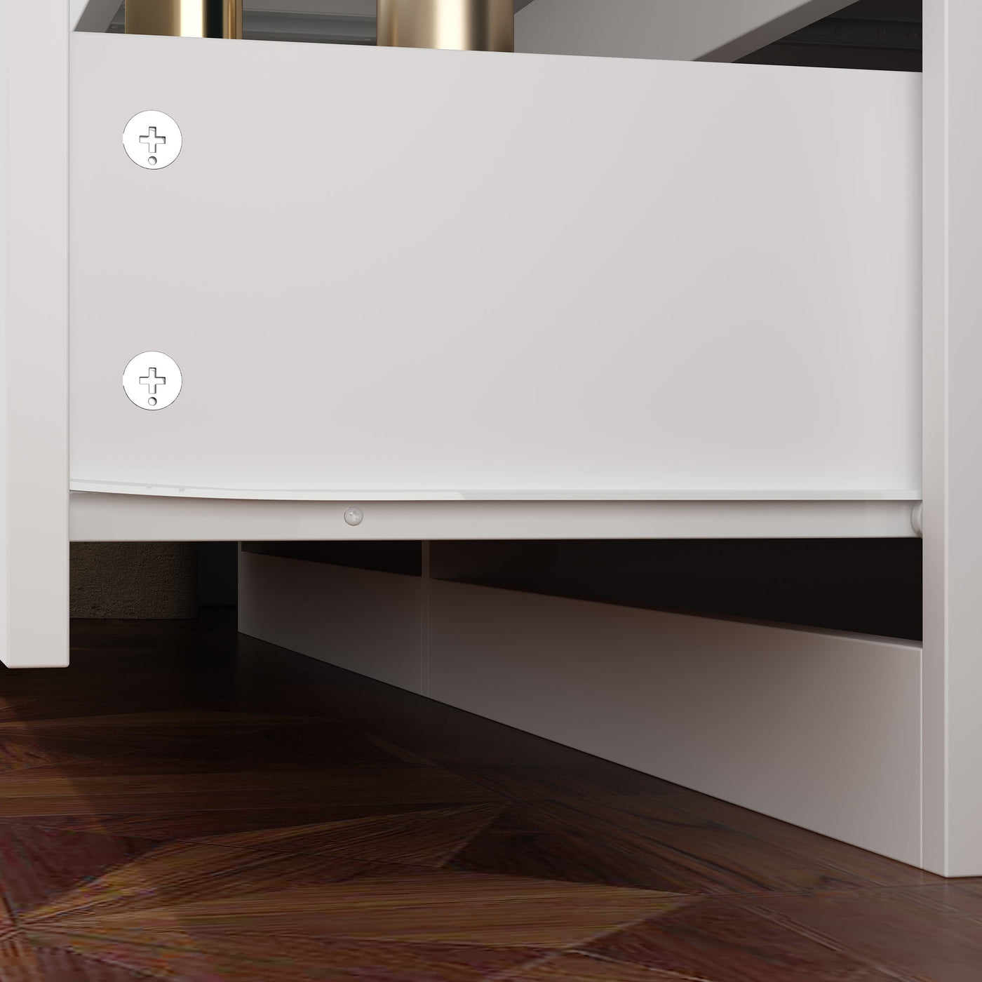102.4" Modern White Convertible Vanity Table Makeup Vanity With 9 Drawers