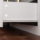 102.4 inches Modern White Convertible Vanity Table Makeup Vanity With 9 Drawers