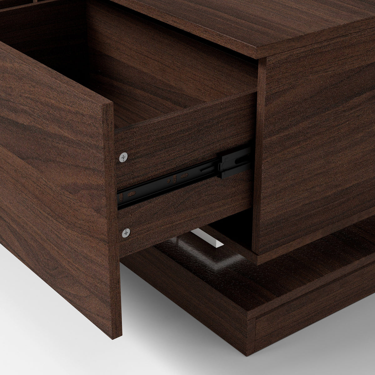 Modern Brown Coffee Table with Ambient Lighting