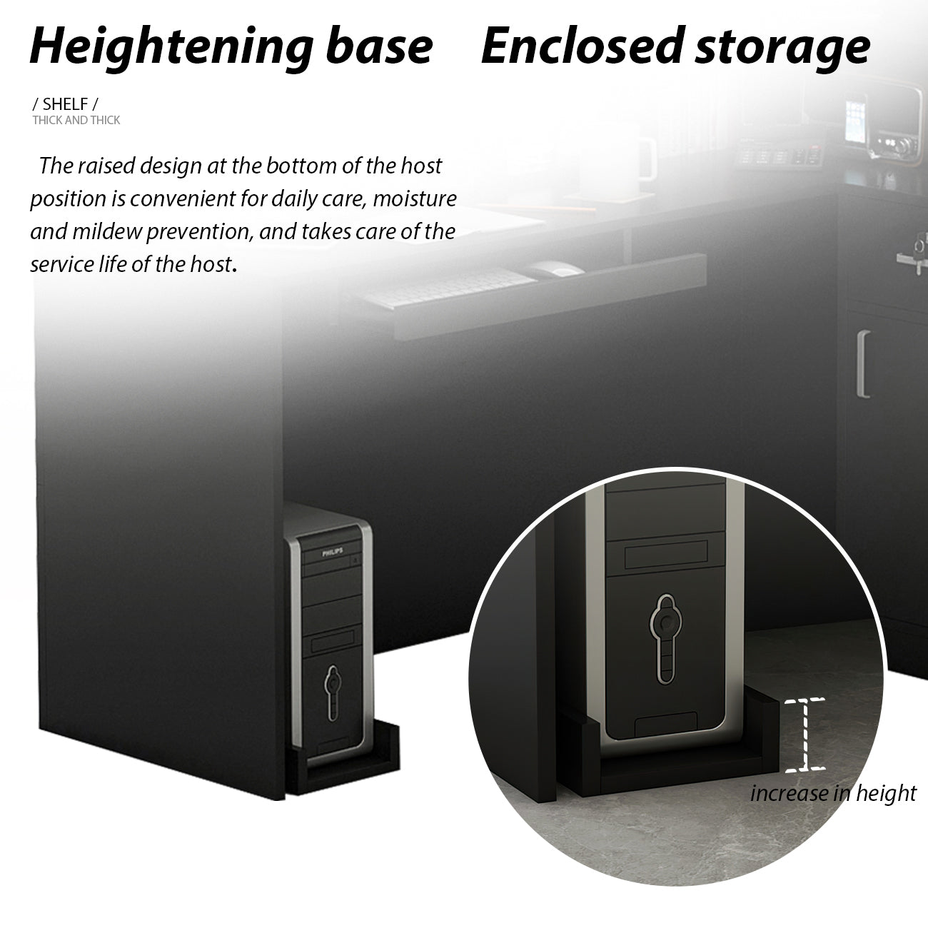 L-Shaped Reception Desk with Large Storage Filing Cabinets