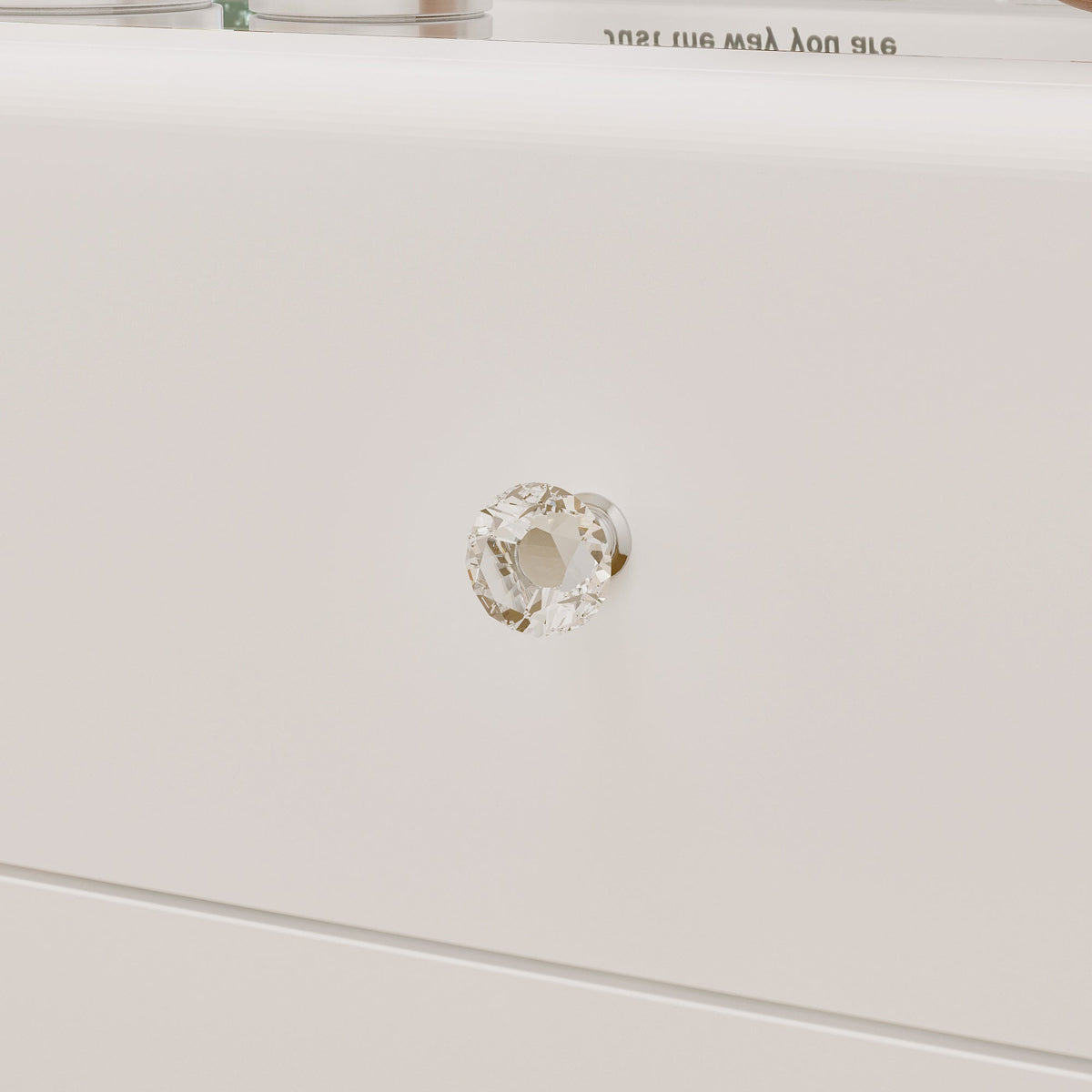 55.1" Modern White Double Dresser with Adjustable Lights