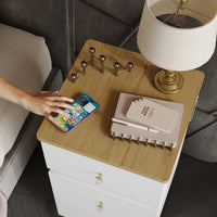 23.6" 360° Rotating White Makeup Vanity with Flip-Top LED Mirror & Adjustable Height