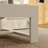 47.2 inches Modern Minimalist White Coffee Table With Groove Design