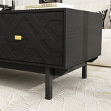47.2 inch Modern Black Coffee Table with 4 Drawers