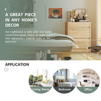 17.7" Smart Wood Nightstand with Hidden Gun Drawer & RFID Lock