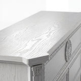 47.2 inch Solid Wood Chest of Drawers with Decorative Carving