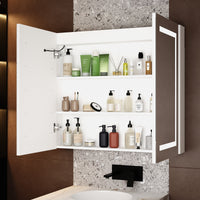 35.4" Modern Frameless Medicine Cabinet with Mirror and 3 Shelves